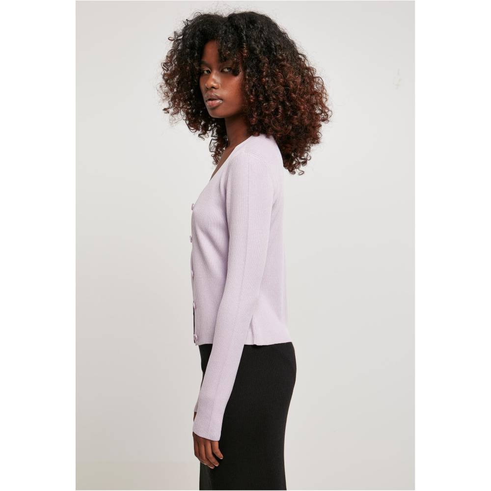 Urban Classics - Short Rib Knit Cardigan - Paars